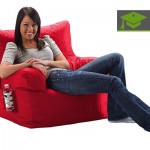 Comfy Dorm Beanbag Chair with Pockets